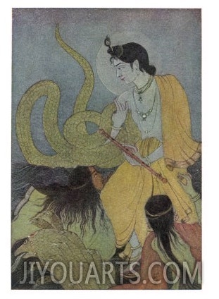 Krishna Defeats the 5 Headed Serpent Kaliya