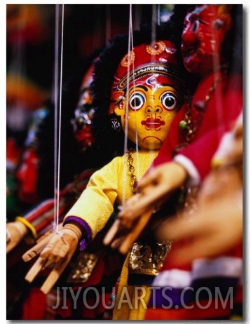 Marionettes of Hindu Deities Hanging Outside Shop, Kathmandu, Nepal