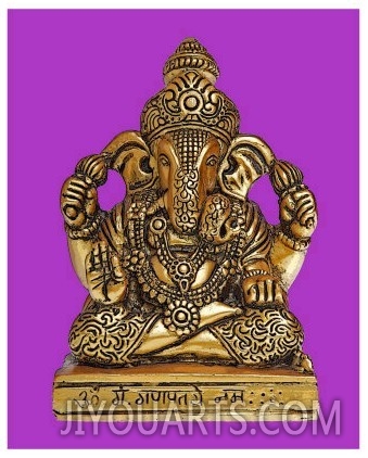 Statue of Lord Ganesh on Purple Background