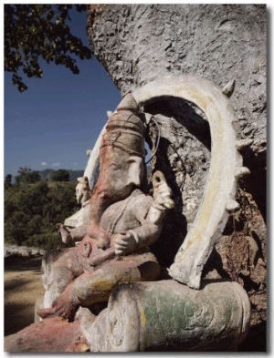 Stone Sculpture Shrine to the Hindu Deity Ganesh