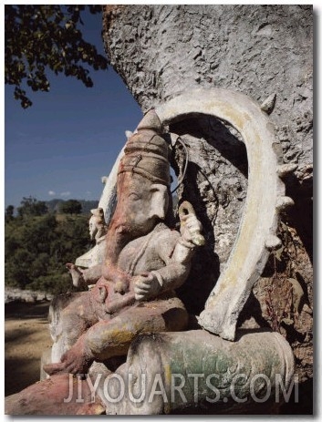 Stone Sculpture Shrine to the Hindu Deity Ganesh