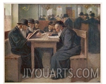 Jews Studying the Talmud a Compilation of Ancient Jewish Law and Tradition