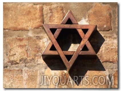 Star of David on Wall in Jewish District, Venice, Italy