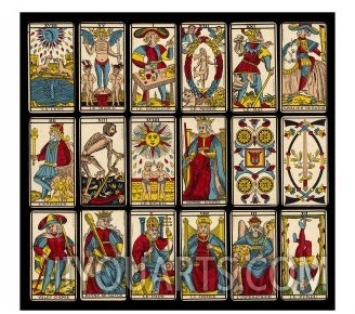 Tarot Selection from the Traditional Marseille Pack