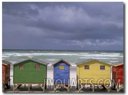 Beach Huts, Muizenberg, Cape Peninsula, South Africa, Africa