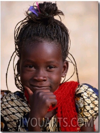 Portrait of Young Girl, Langue De Barbarie National Park, St. Louis, SenegalDjibouti