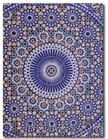 Zellij (Geometric Mosaic Tilework) Adorn Walls, Morocco