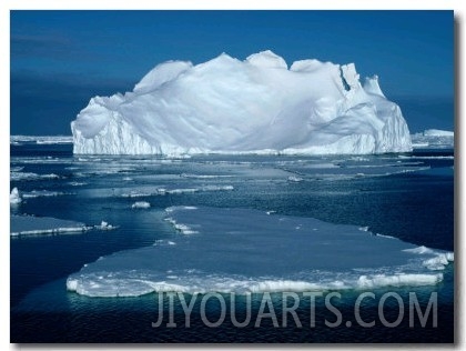 Ice Floes (Free Floating Pieces of Ice) and Iceberg, Antarctica