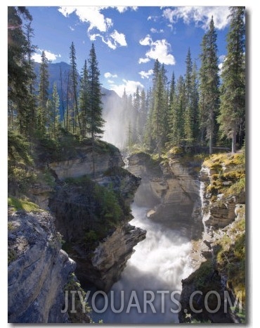 Athabasca Falls Waterfall, Jasper National Park, Alberta, Canada