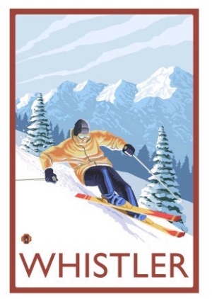 Downhhill Snow Skier, Whistler, BC Canada