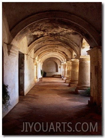 Inner Courtyard of the 16th Century Capuchinas Church and Monastery,Sacatepequez, Guatemala