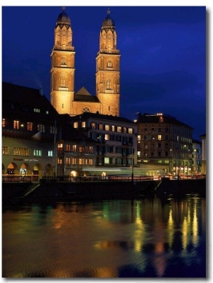 Evening, River Limmat, Zurich, Switzerland