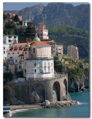 Town View from Coast Road, Amalfi, Campania, Italy
