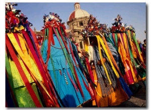 Native Dancers from Tlaxcala Performing Outside Basilica De Guadalupe, Mexico City, Mexico