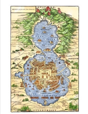 Tenochtitlan, Capital City of Aztec Mexico, an Island Connected by Causeways to Land, c.1520