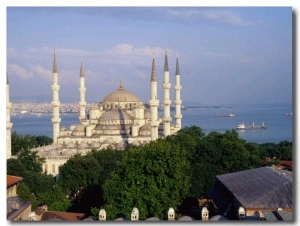 Sultan Ahmet Camii (Blue Mosque) and the Bosphorus Strait, Istanbul, Istanbul, Turkey