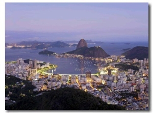 Botafogo and Sugarloaf Mountain from Corcovado, Rio de Janeiro, Brazil