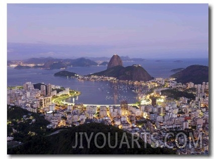 Botafogo and Sugarloaf Mountain from Corcovado, Rio de Janeiro, Brazil