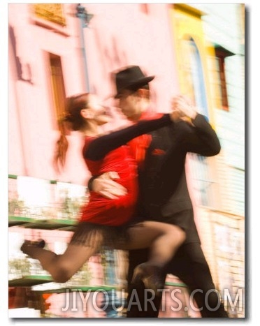 Tango Dancers on Caminito Avenue, La Boca District, Buenos Aires, Argentina