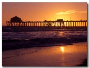 Ocean Pier at Sunset, Huntington Beach, CA