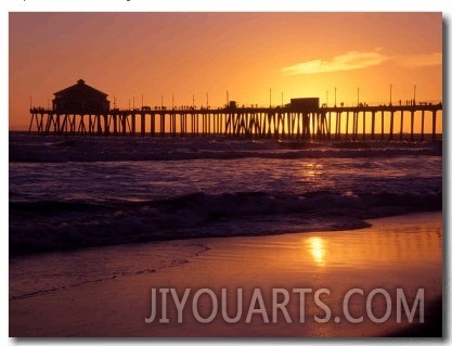 Ocean Pier at Sunset, Huntington Beach, CA