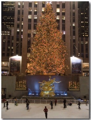 Rockefeller Center and the Famous Christmas Tree,Rink and Decoration, New York City, New York