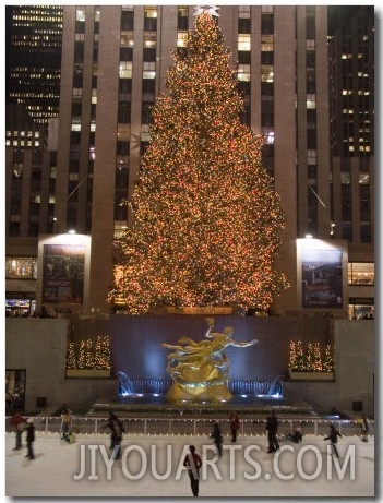 Rockefeller Center and the Famous Christmas Tree,Rink and Decoration, New York City, New York
