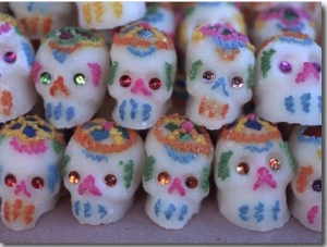 Day of the Dead, Sugar Skull Candy at Abastos Market, Oaxaca, Mexico
