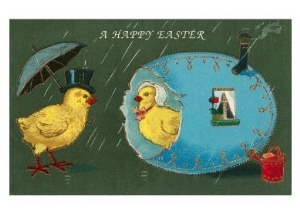 Happy Easter, Lady Chick in Egg House