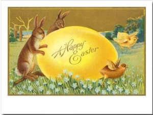 Happy Easter, Rabbits and Egg