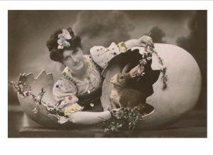 Woman with Rabbit in Eggshell