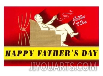 Greetings to Dad, Deco Dad in Chair