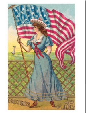 4th of July, Lady with Flag