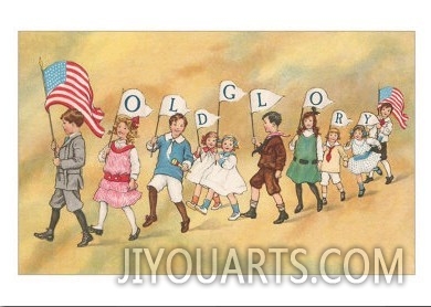 Children with Pennants, Old Glory