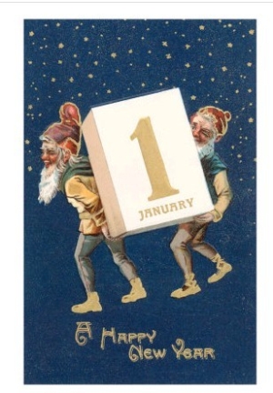 Happy New Year, Elves with Calendar