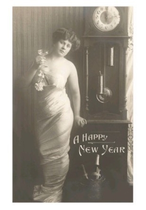 Happy New Year, Woman with Champagne