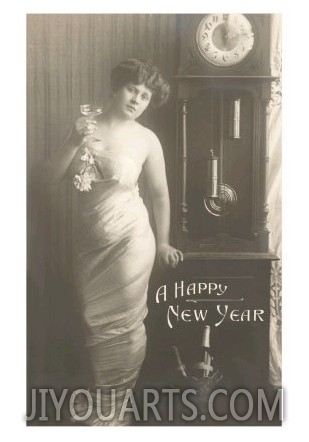 Happy New Year, Woman with Champagne