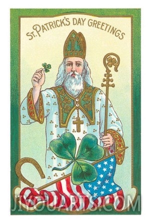 St. Patrick with Shamrock and Crozier