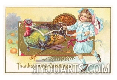 Greetings, Girl with Turkey