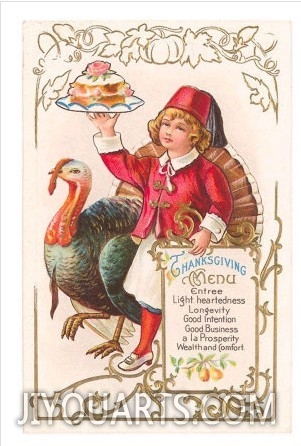 Menu, Girl with Fez and Turkey