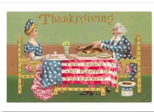 Uncle and Aunt Sam Cutting Turkey