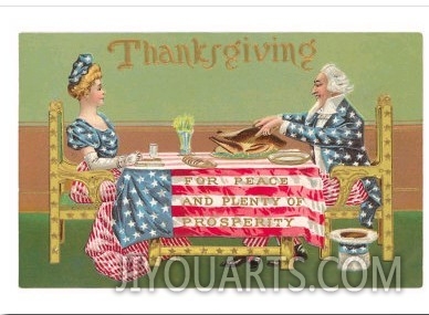 Uncle and Aunt Sam Cutting Turkey