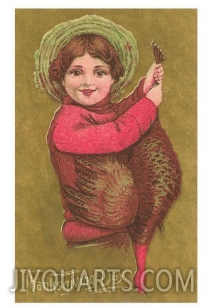 Victorian Girl with Turkey