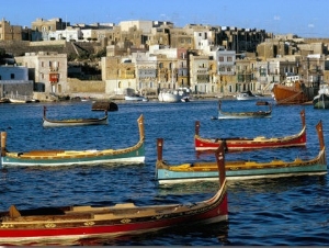 Boats in Valetta Harbour, Malta, Mediterranean
