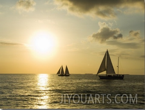 Sailboats at Sunset, Key West, Florida, USA