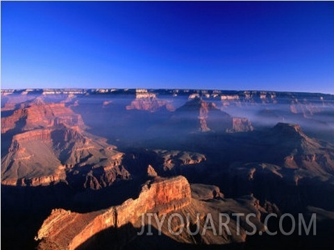 Aerial View of the Intense Colours of the Canyon Rims, Grand Canyon National Park, USA