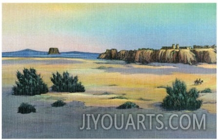 New Mexico, View of Acoma and the Enchanted Mesa near Laguna