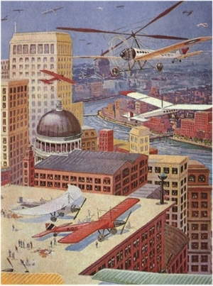 Sci Fi   Futuristic City Scene, 1931
