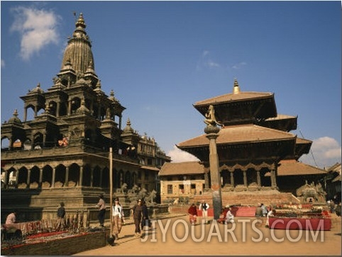 Street Scene in Durbar Square, City of Kathmandu, Nepal