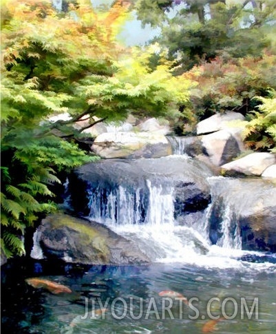 Garden Waterfall and Koi Pond